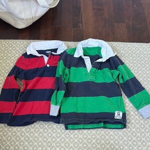 Striped Kids Polo Shirts - Red & Green